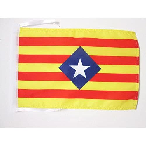 Bandera estelada blava històrica de 45x30 cm amb vetes