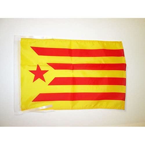 Bandera estelada roja de 45x30 cm amb vetes