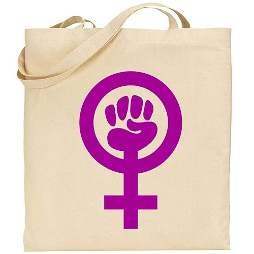 Bossa de tela feminista violeta