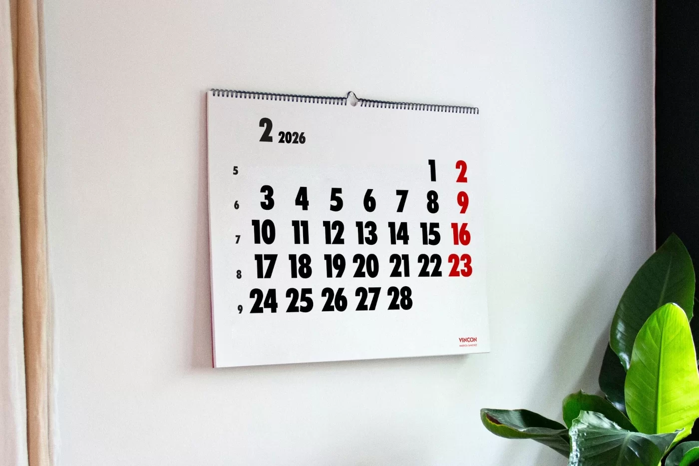 Calendari Vinçon 2026 penjat a la paret