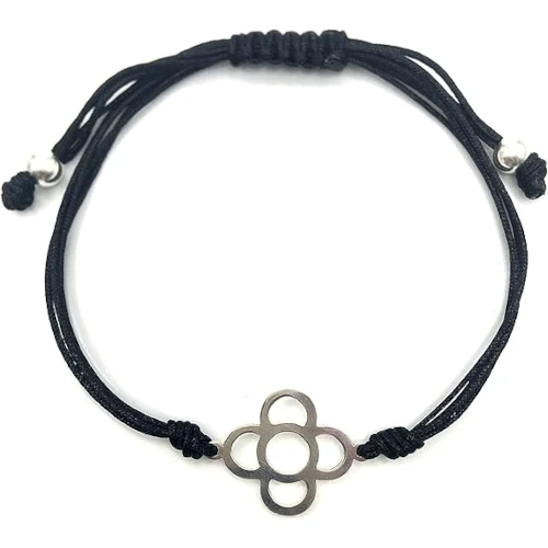 Polsera de la flor de Barcelona amb cordó negre