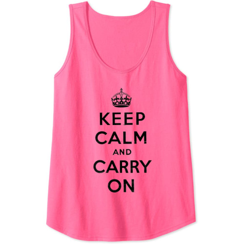 Samarreta de tirants per a dona "Keep Calm and Carry On" vintage amb lletres negres