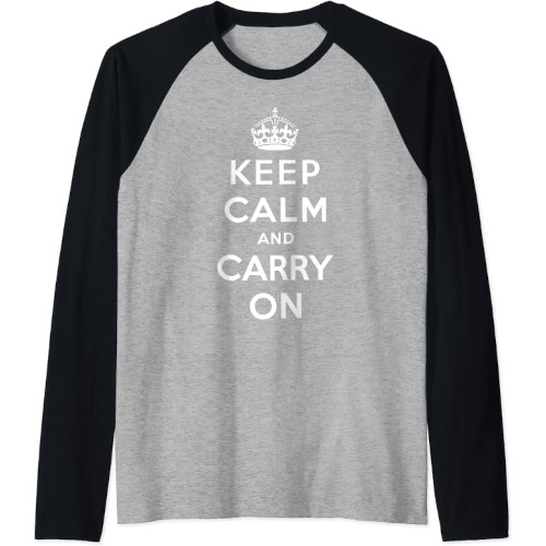 Samarreta de màniga raglan "Keep Calm and Carry on"