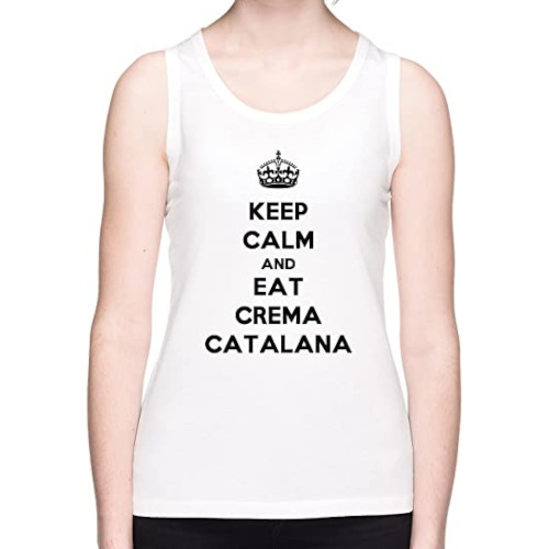 Samarreta de tirants per a dona "Keep Calm and Eat Crema Catalana"