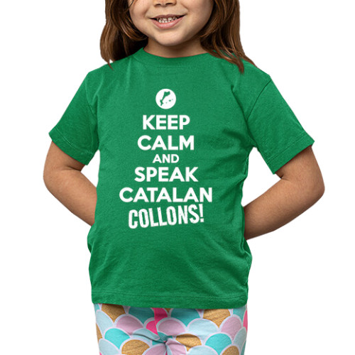 Samarreta per a nens i nenes "Keep Calm and Speak Catalan, Collons!"