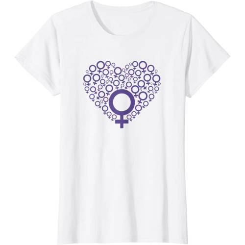 Samarreta amb cor feminista de color violeta