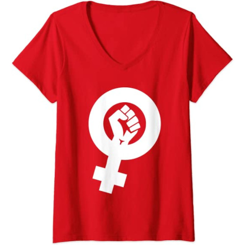 Samarreta en V amb el símbol feminista inclinat