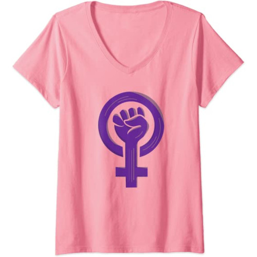 Samarreta en V amb el símbol feminista lila