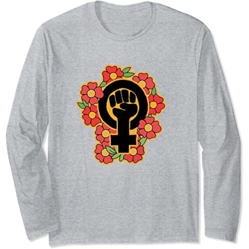 Samarreta de màniga llarga amb el símbol feminista amb flors