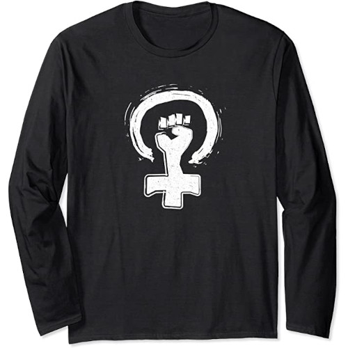 Samarreta de màniga llarga amb el símbol feminista blanc