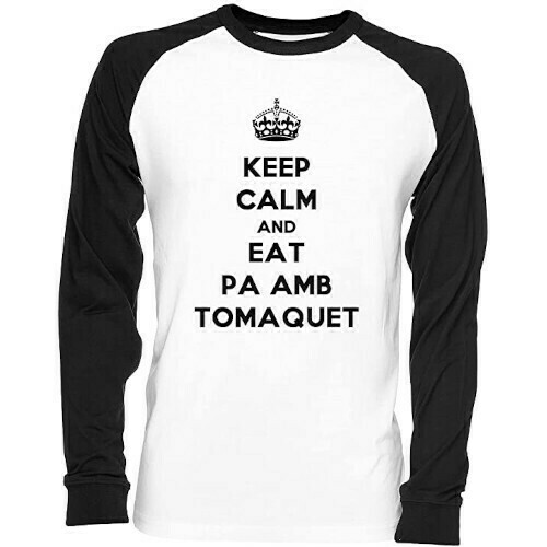 Samarreta raglan "Keep calm and eat pa amb tomaquet"