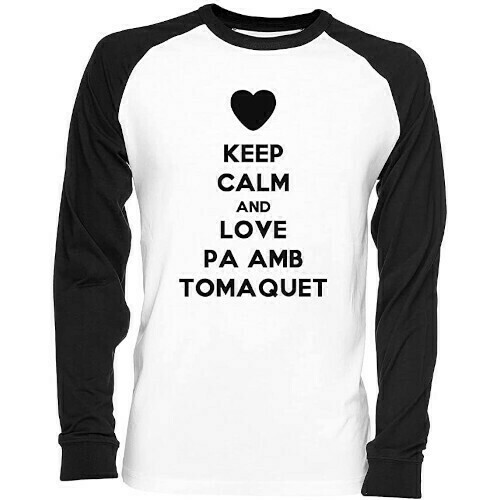 Samarreta raglan "Keep calm and love pa amb tomaquet"