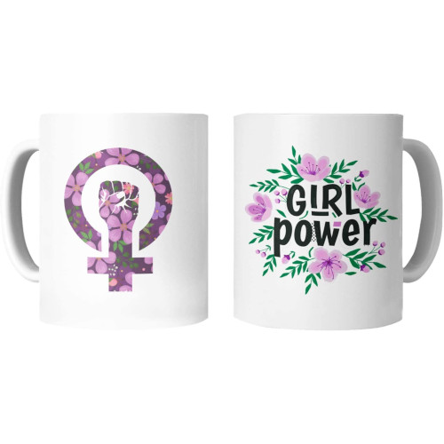 Tassa feminista amb la frase "Girl power"